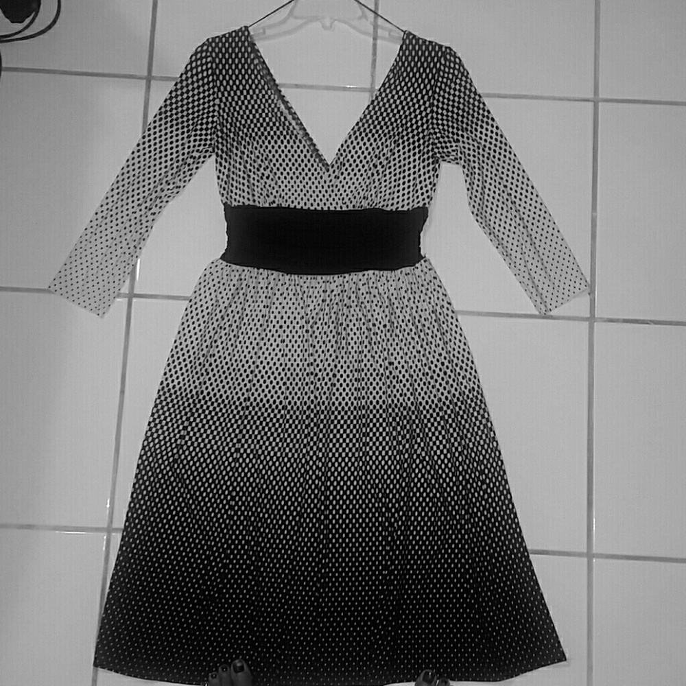 Classy Black & White Day Dress